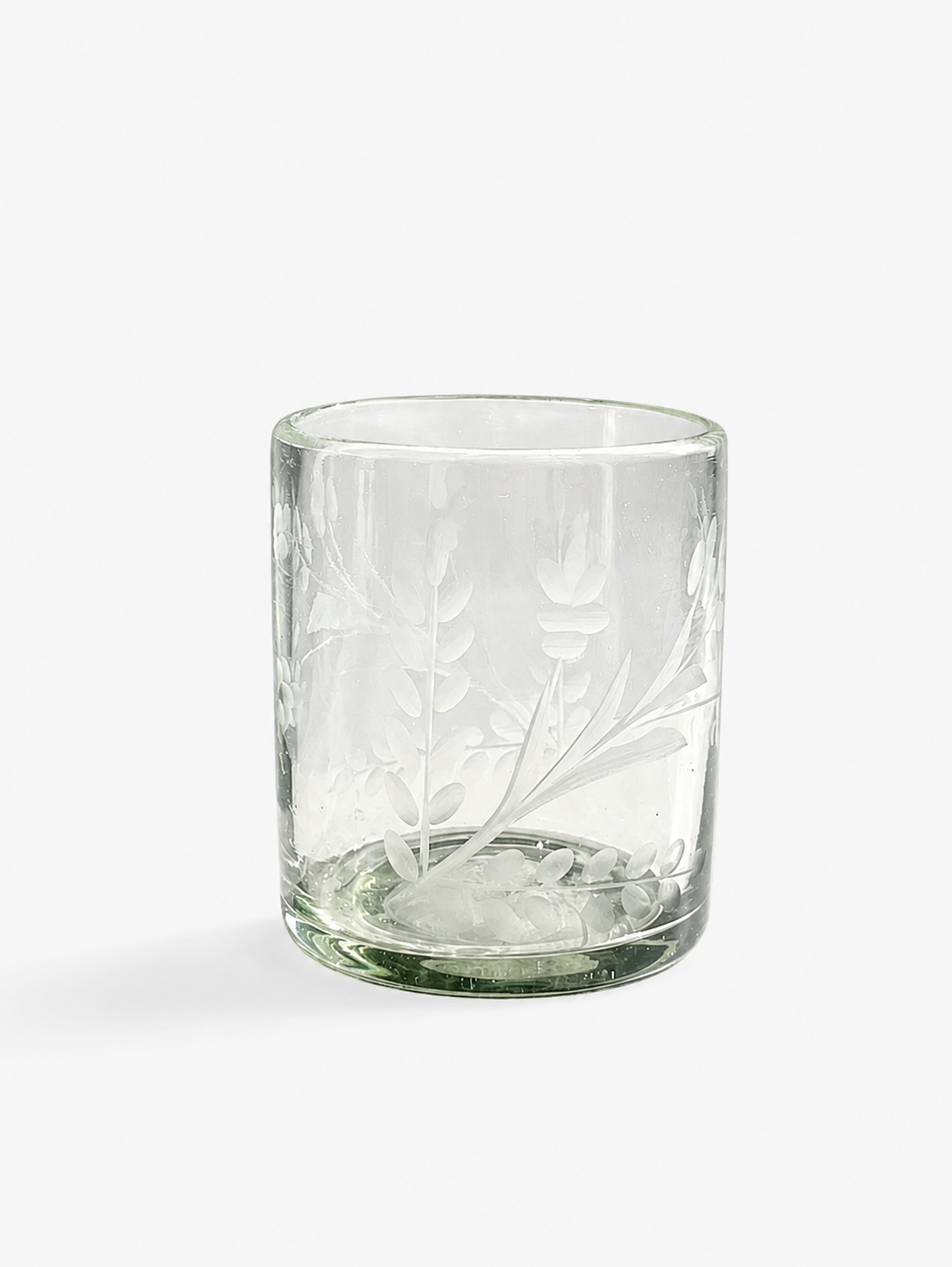 Hand-etched Blown Tumbler Glass