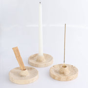 Travertine Palo Santo/Incense/Candle Holder