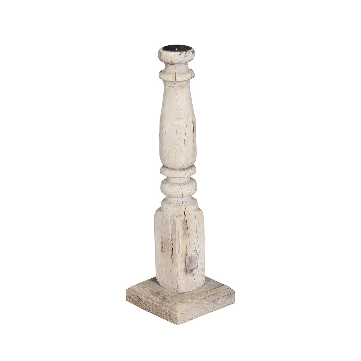 Table Leg Candle Stand Bleached