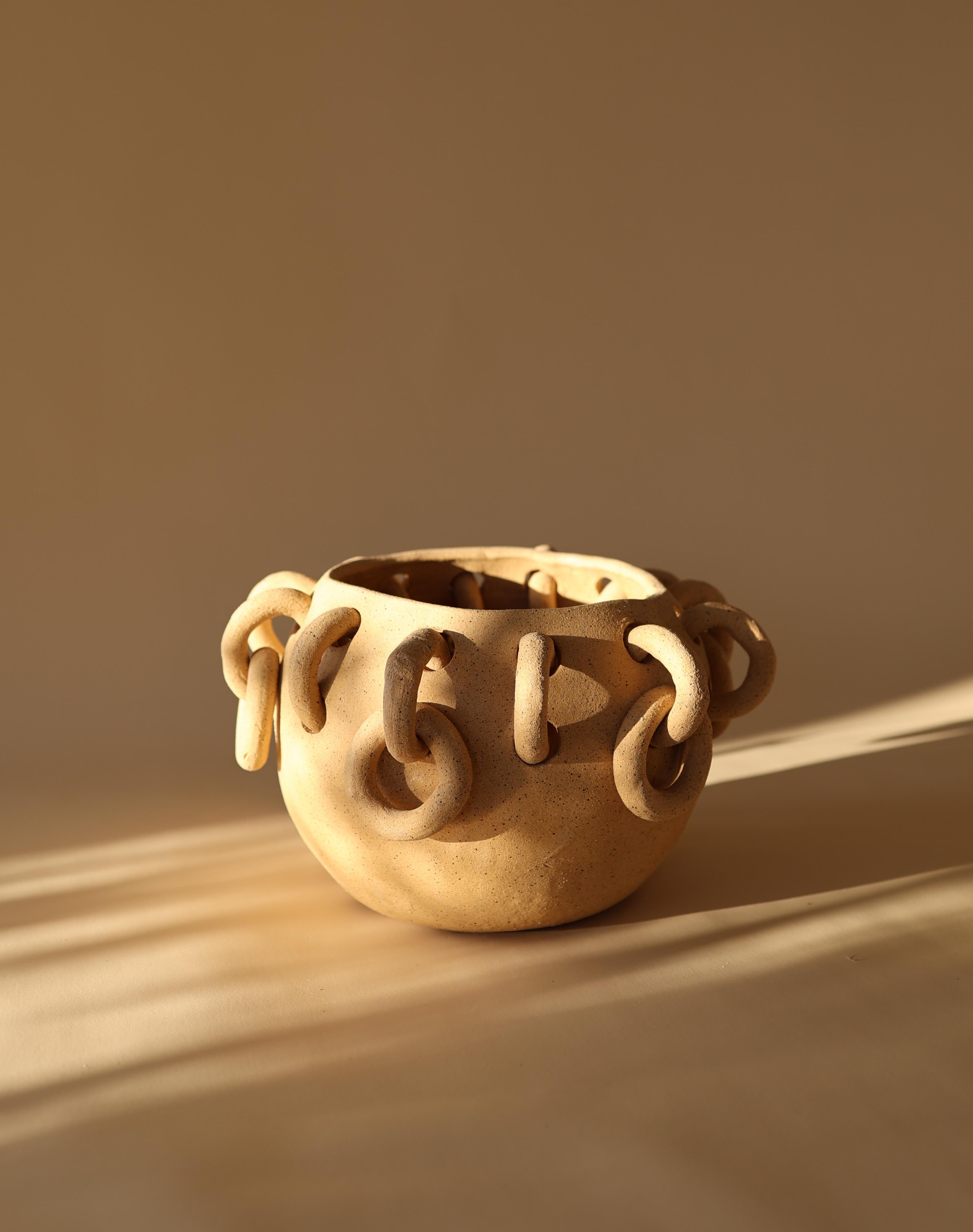 Tan Chain Vase