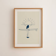"Surf and Sun" Minimal Vintage Coastal Inpsired Art Print