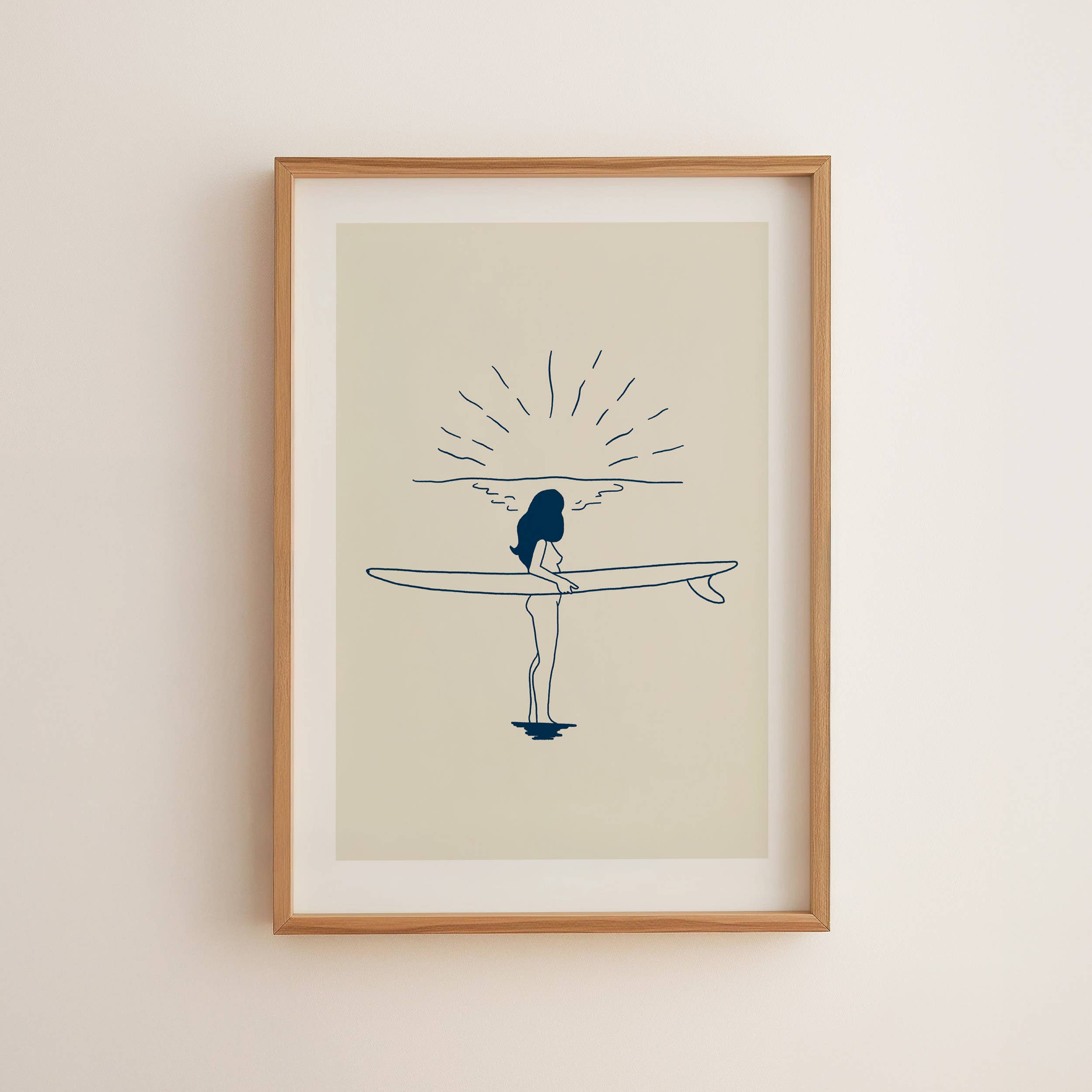 "Surf and Sun" Minimal Vintage Coastal Inpsired Art Print
