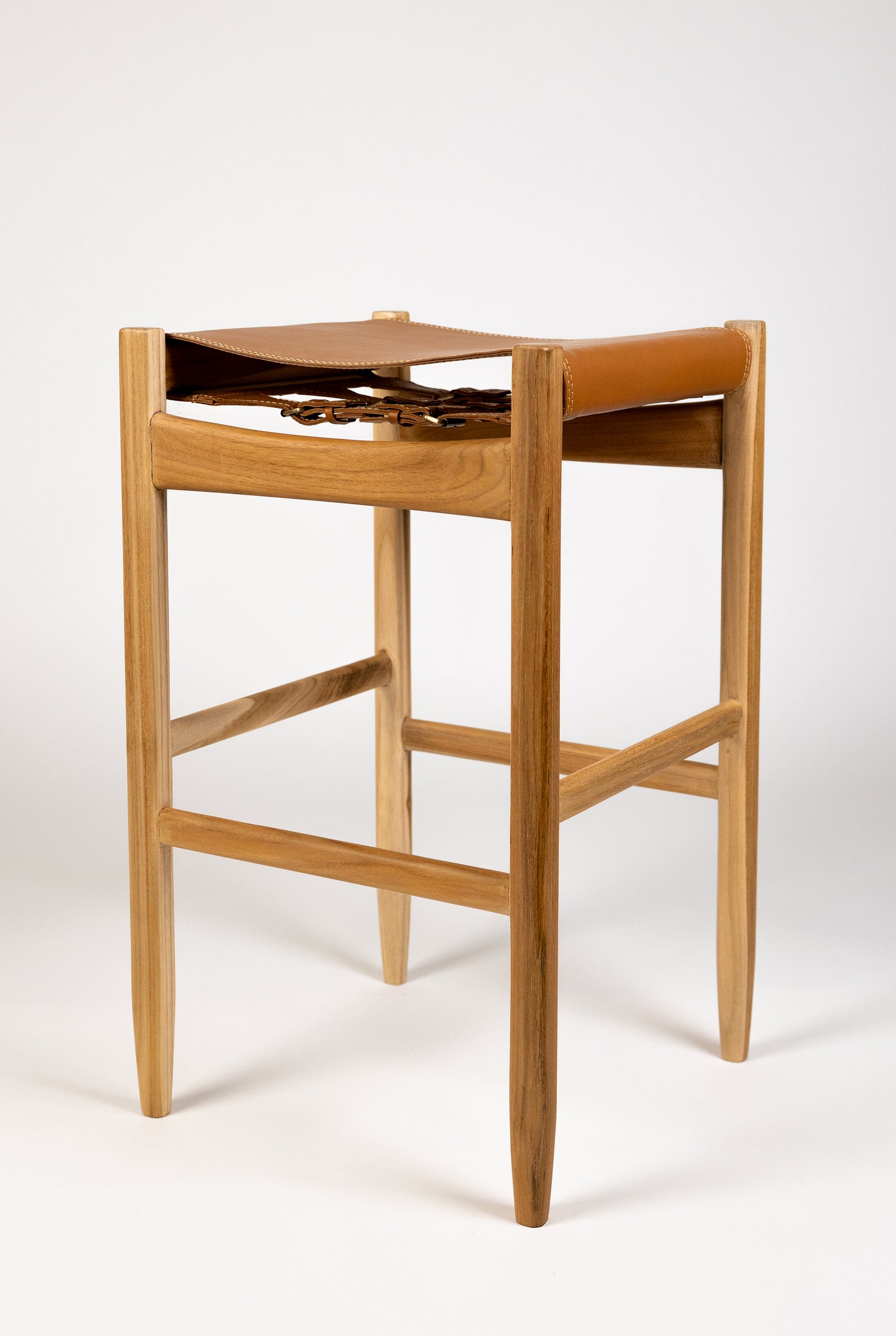 Leather Safari Backless Bar Stool