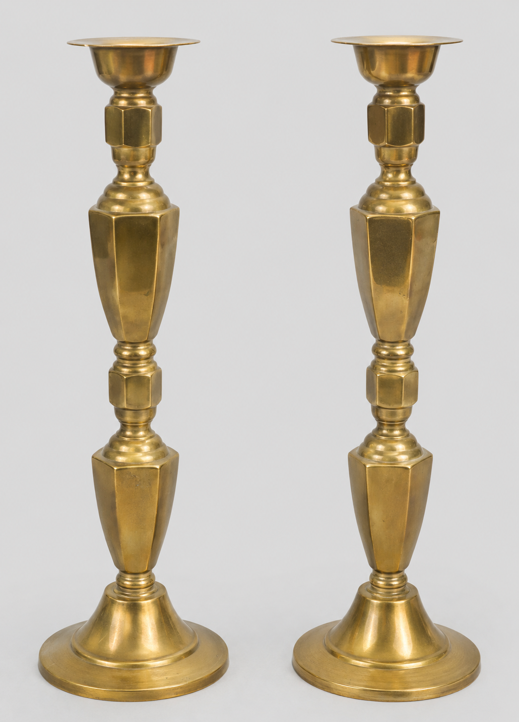 Large Brass Candlestick Holders - Floor Height