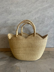 Scalloped Woven Tote