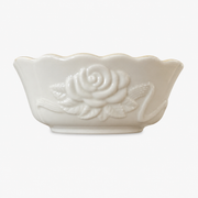 White Ceramic Rose Dish