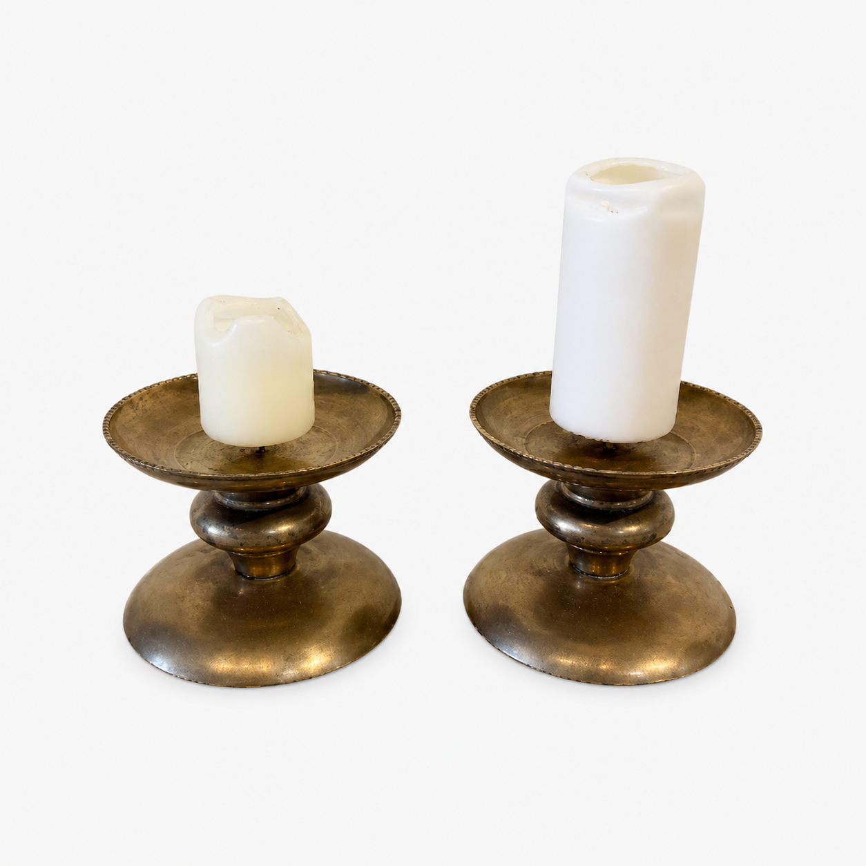 Short Brass Candle Holders