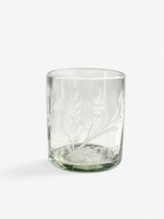 Hand-etched Blown Tumbler Glass