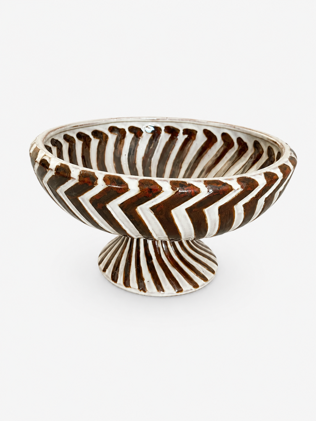 MCM Striped Pedestal Bowl