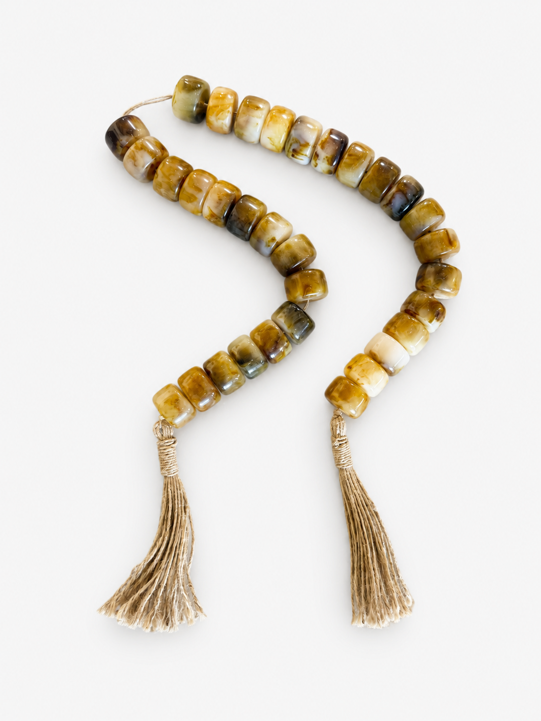 Brown Glass Beads & Tassel