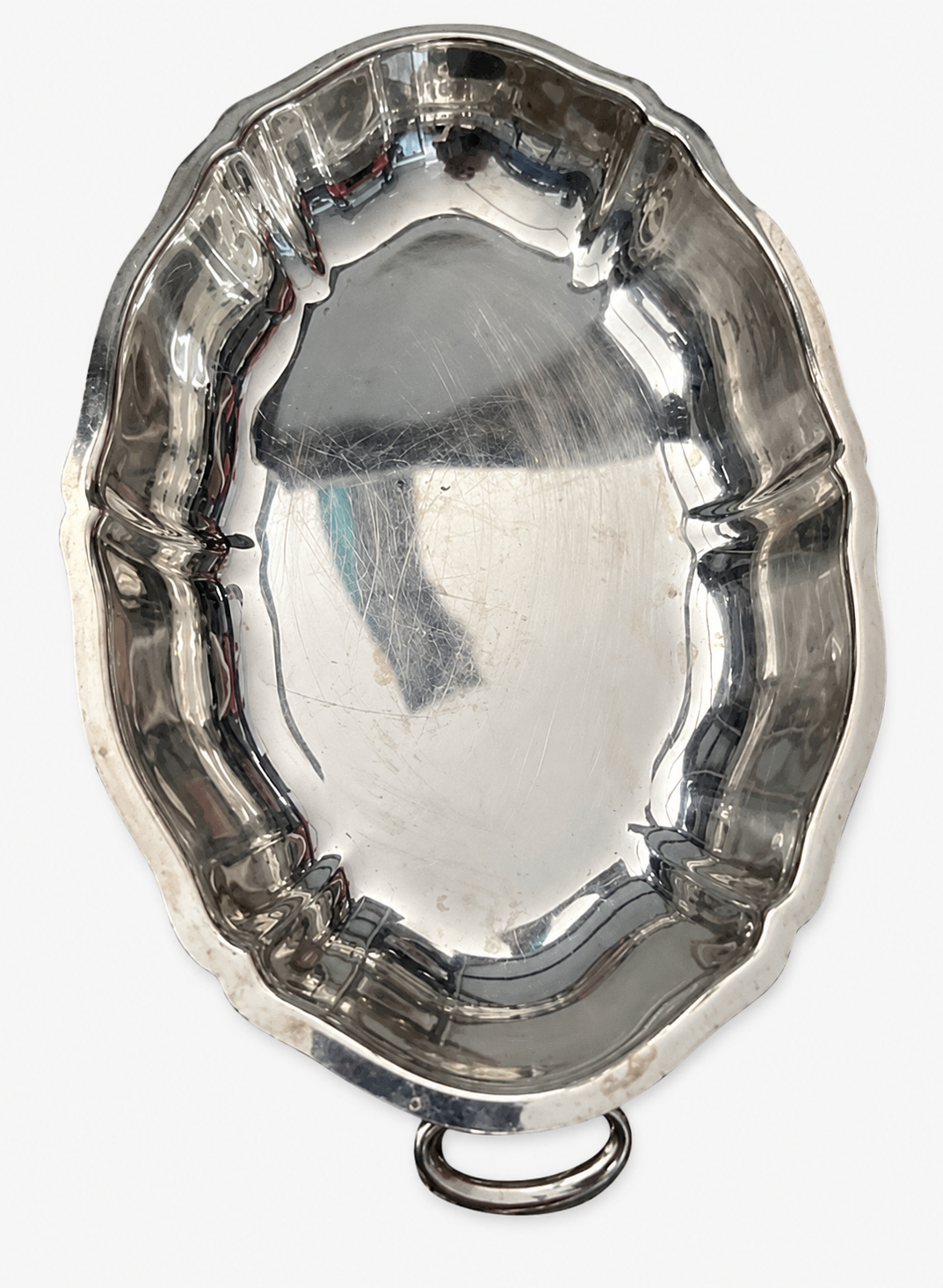 Oval Silver Tray with Handle