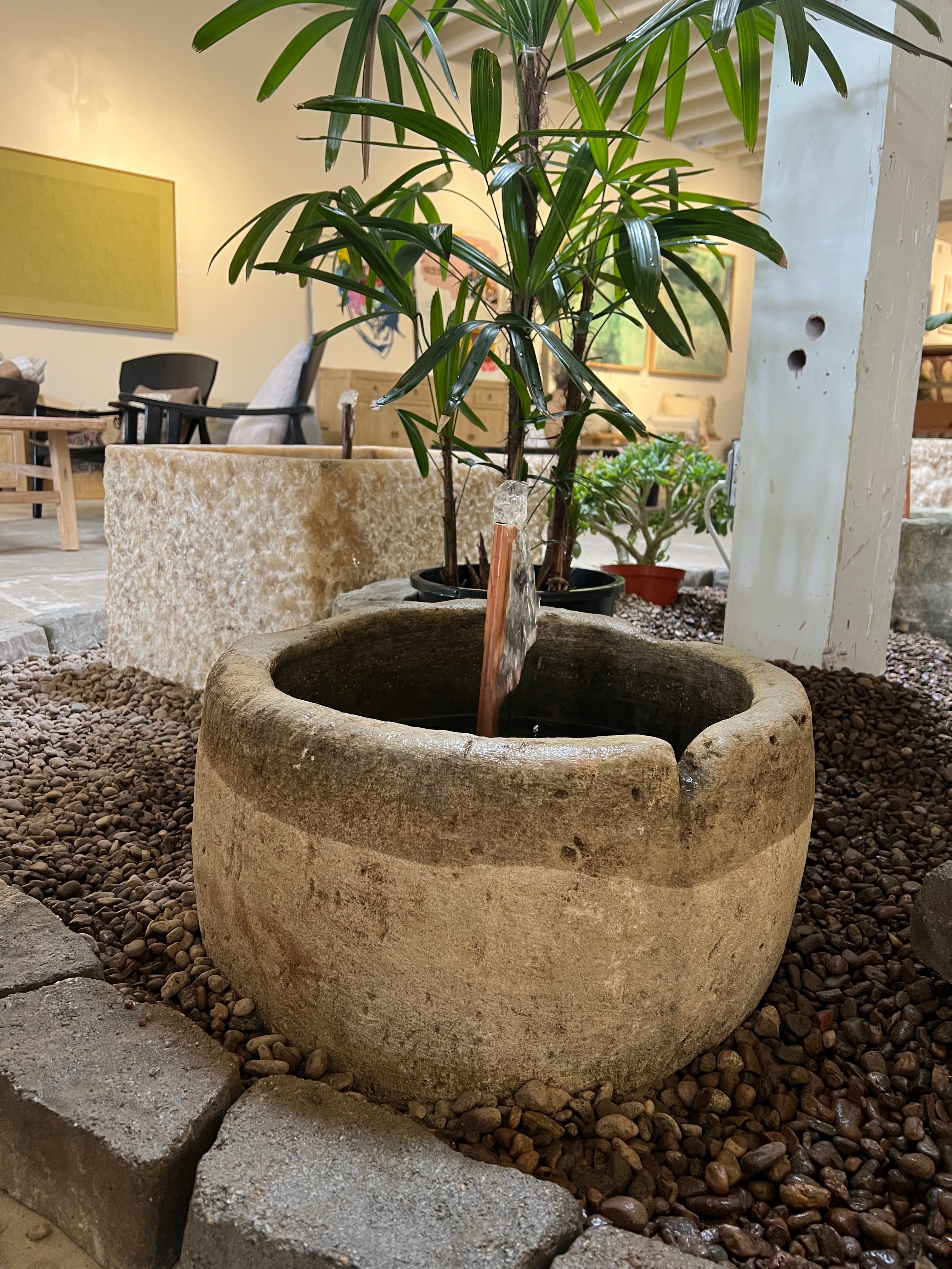Round Limestone Fountain
