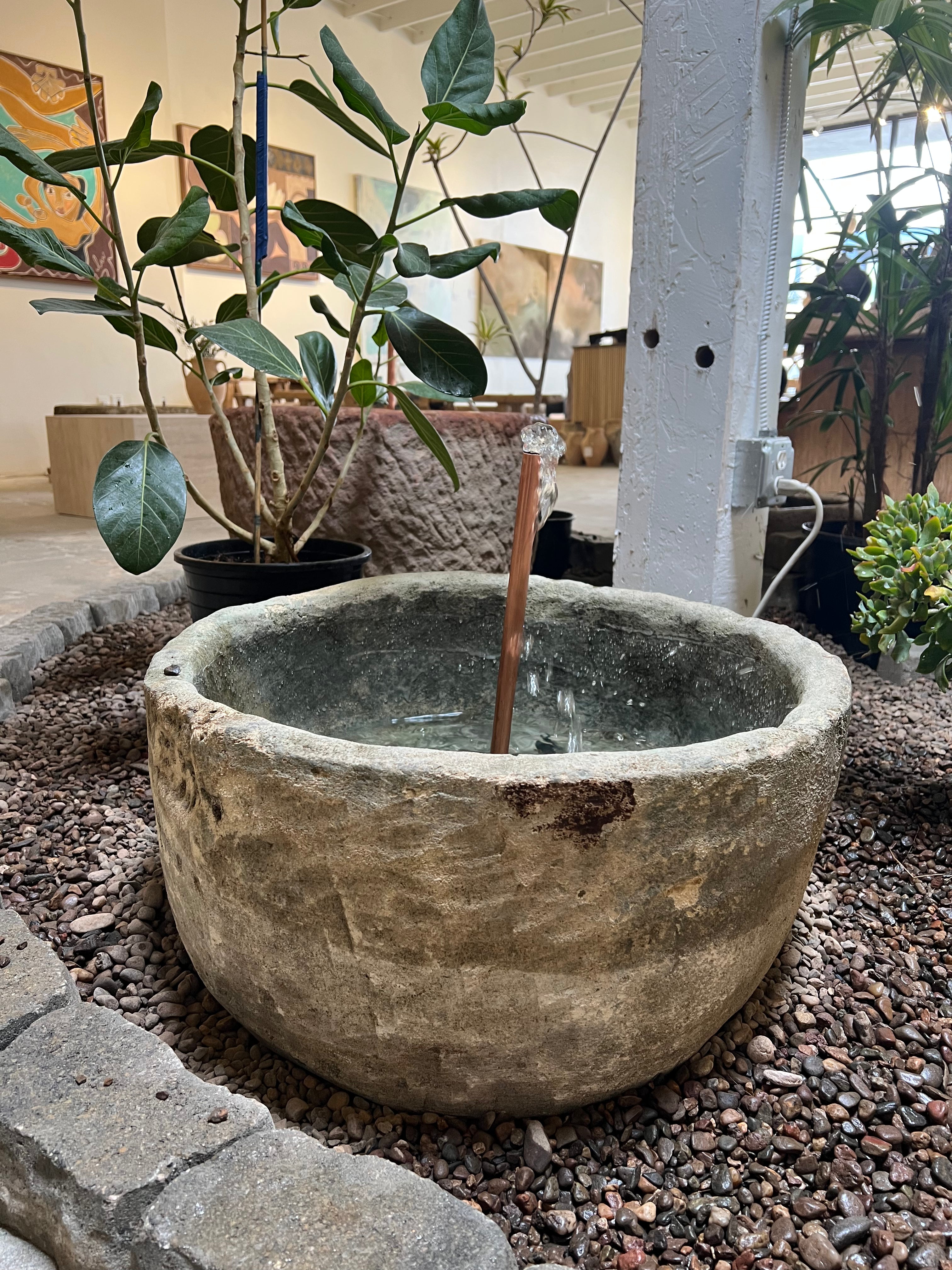 Round Limestone Fountain