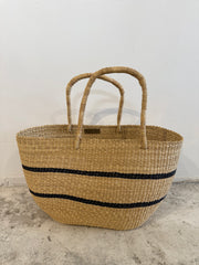 Striped Woven Tote