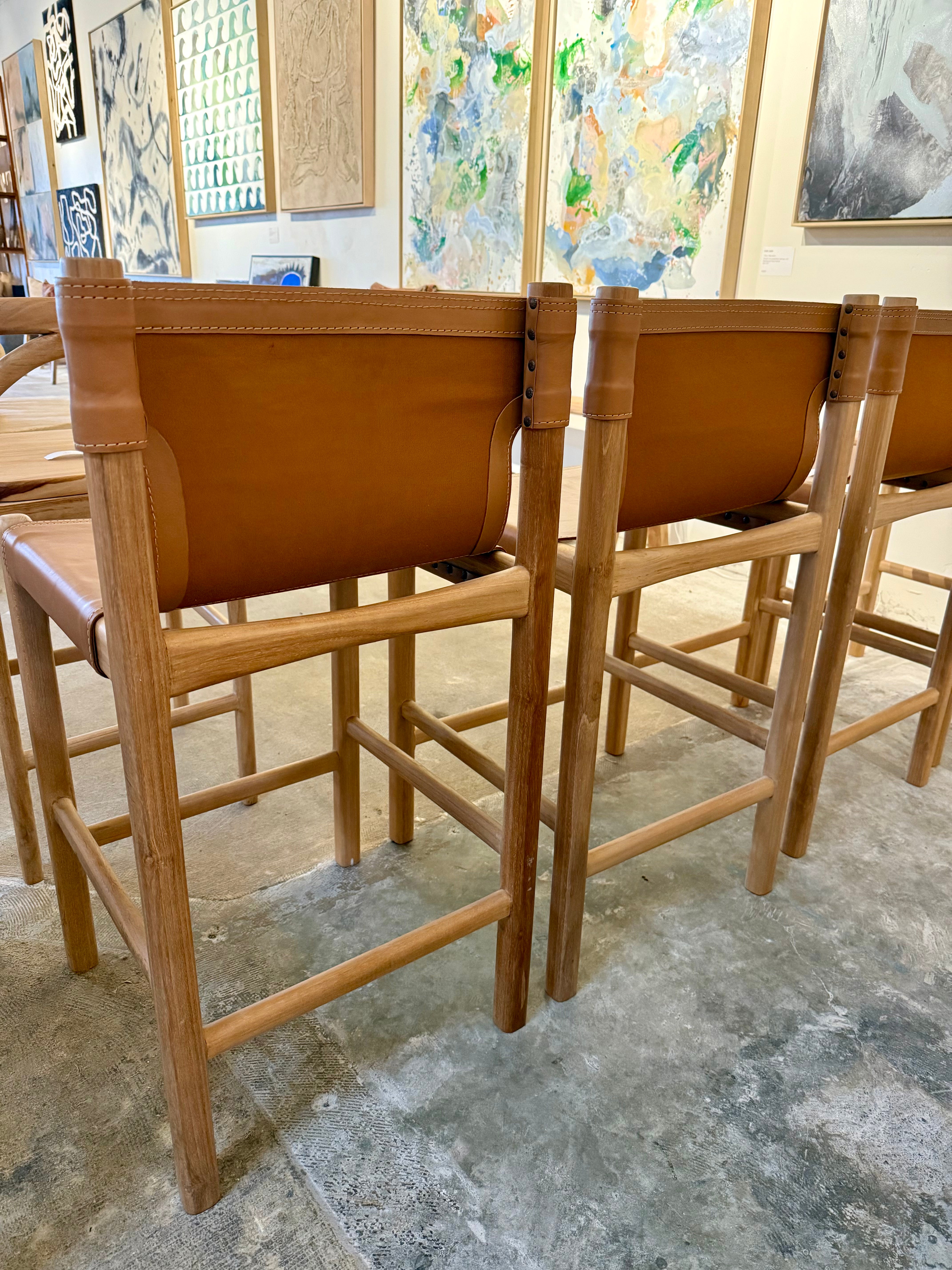 Leather Safari Counter Stool
