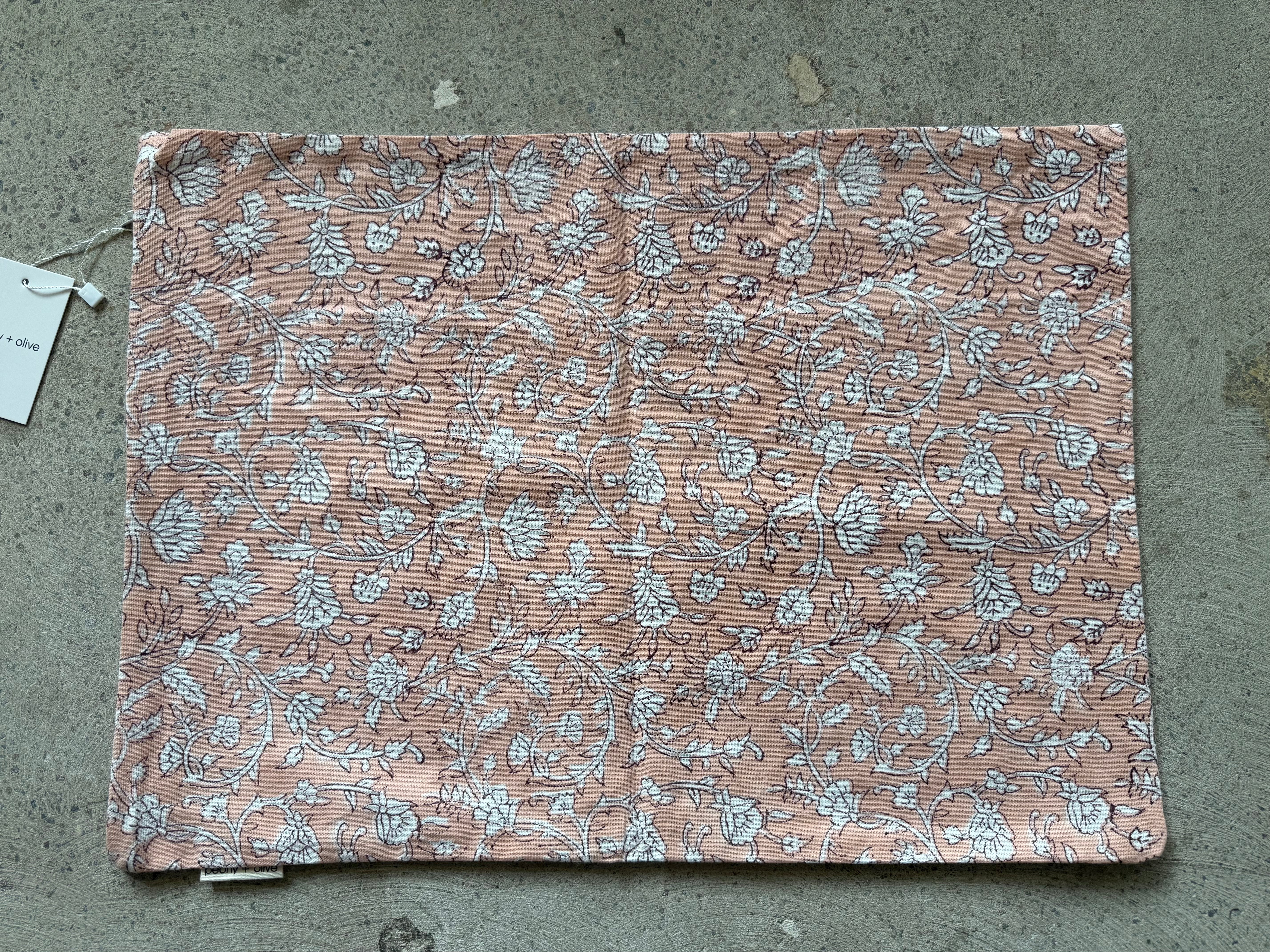 Pink Block Print Pillow Cover