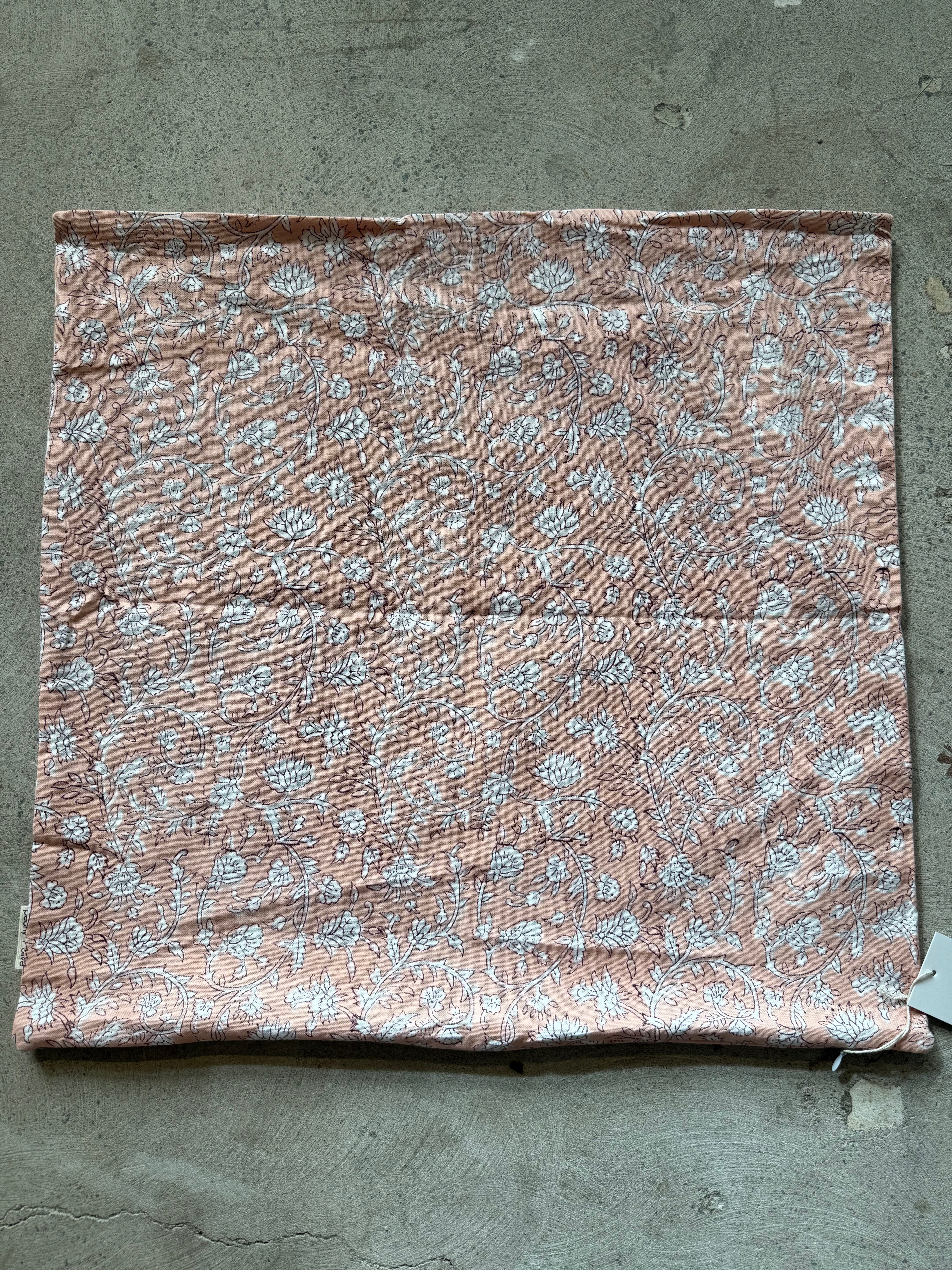 Pink Block Print Pillow Cover