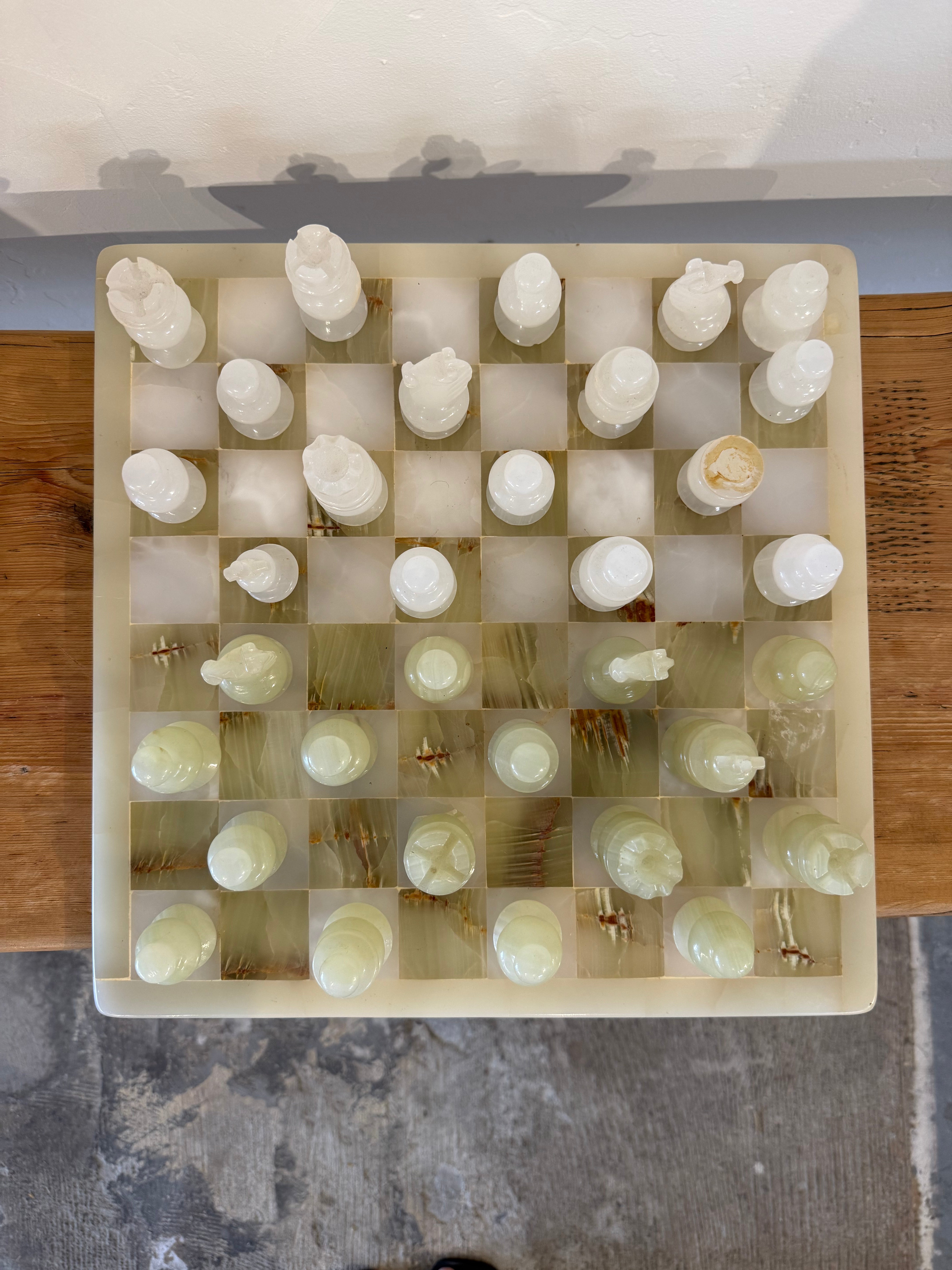 Green Onyx Chess Set