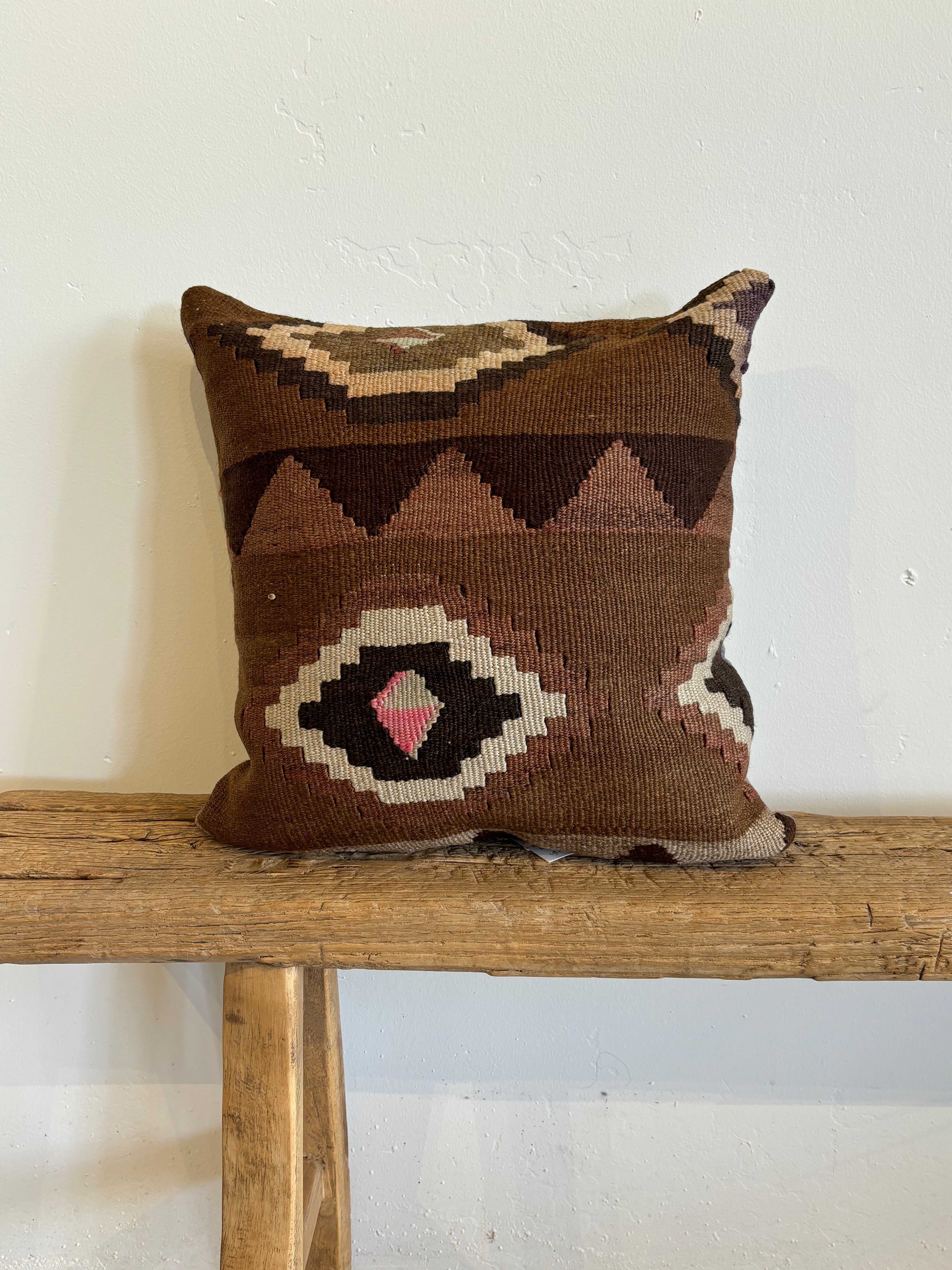 Turkish Kilim Throw Pillow Patterned