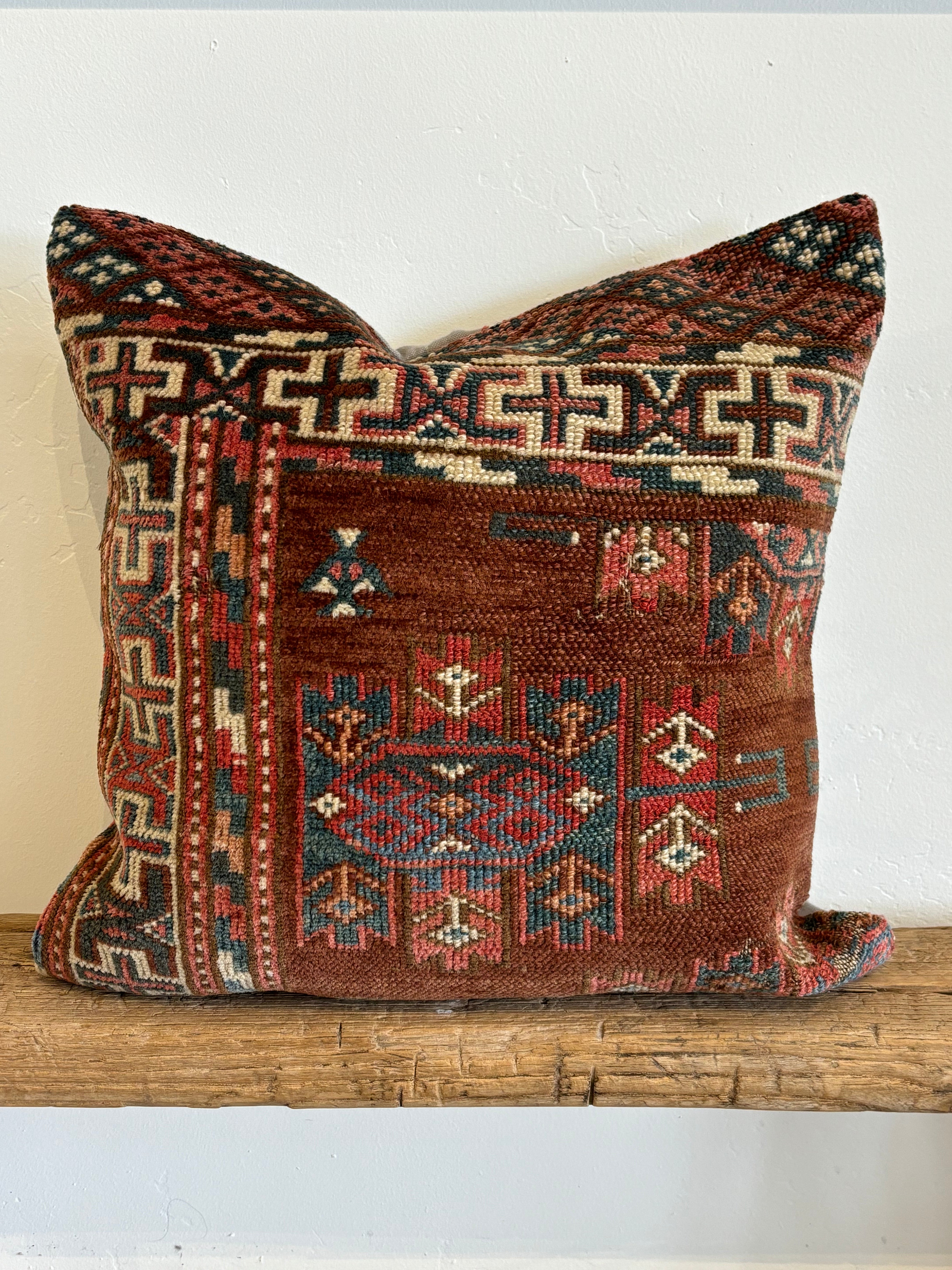 Turkish Pile Throw Pillow Patterned