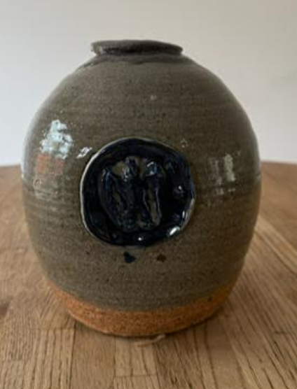 Ceramic Vase with Blue Circle