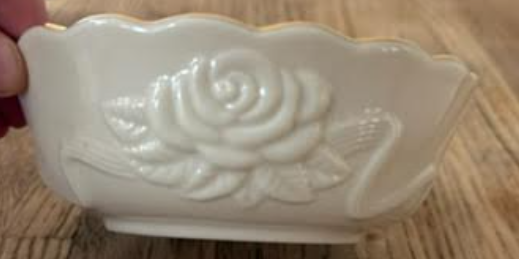 White Ceramic Rose Dish