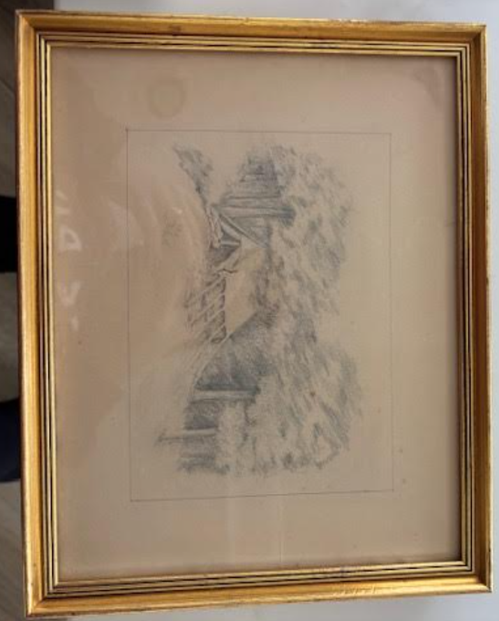 Vintage Drawing in Gold Frame II