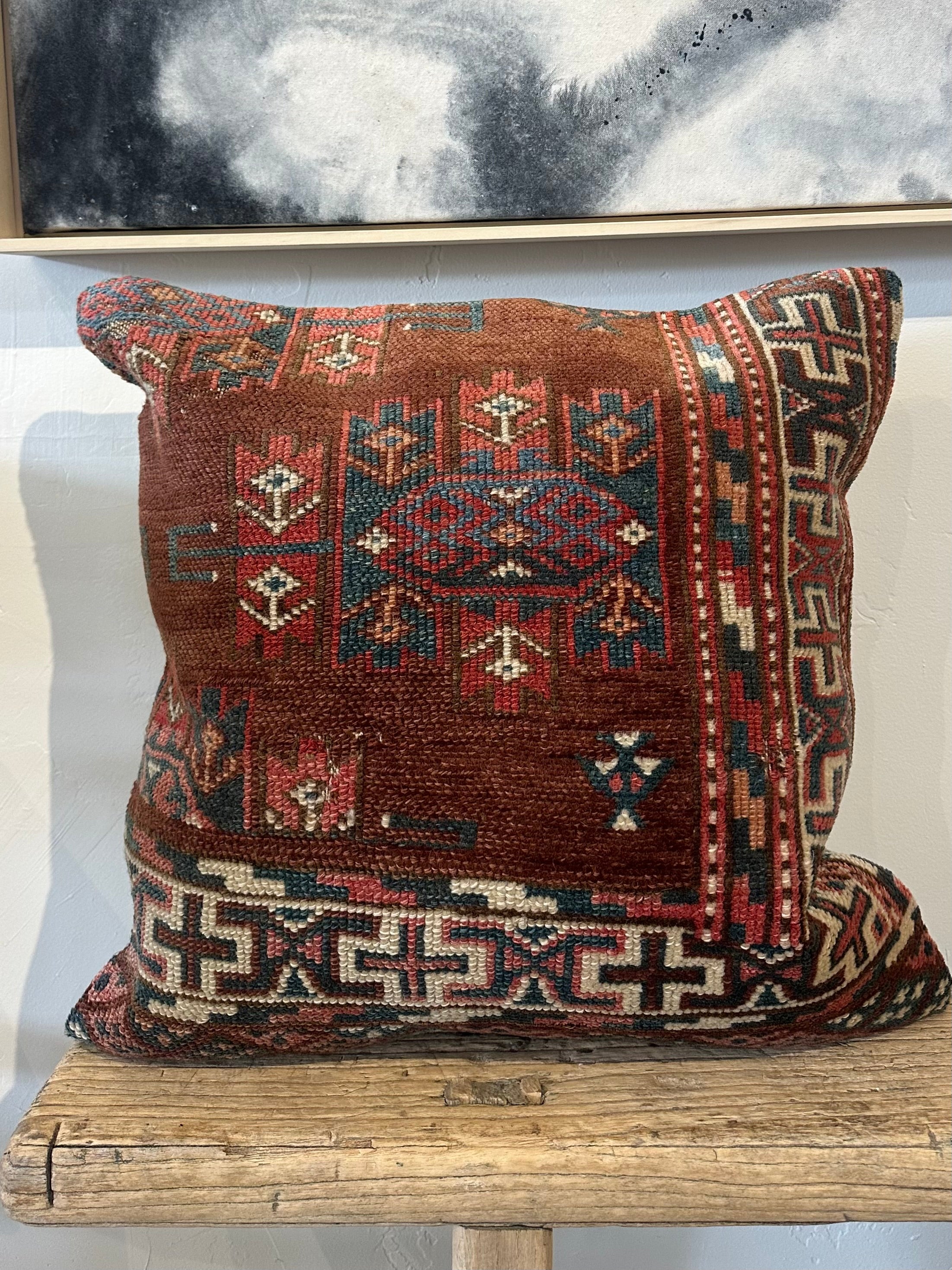 Turkish Pile Throw Pillow Patterned II