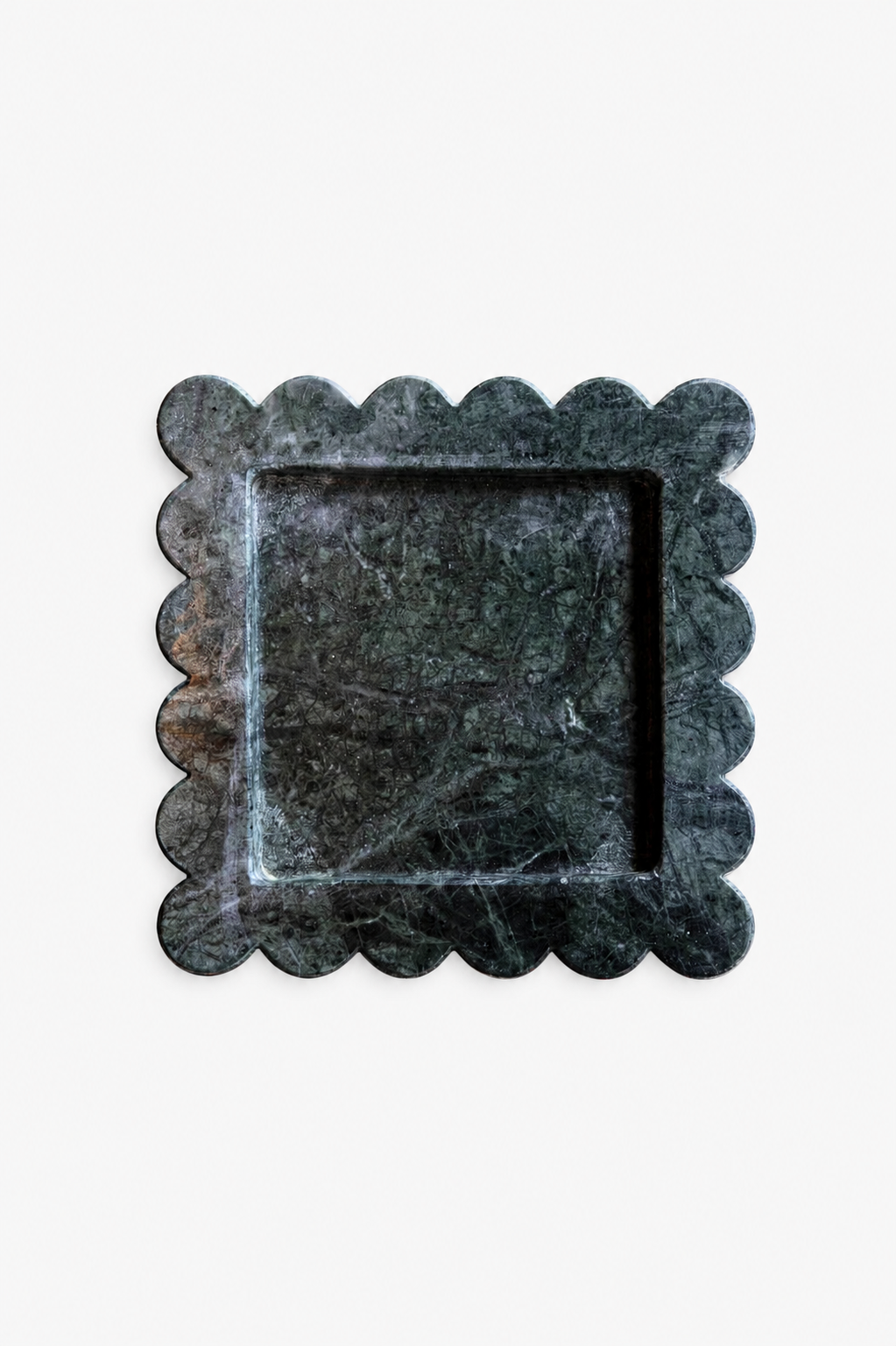 Green Marble Scalloped Tray