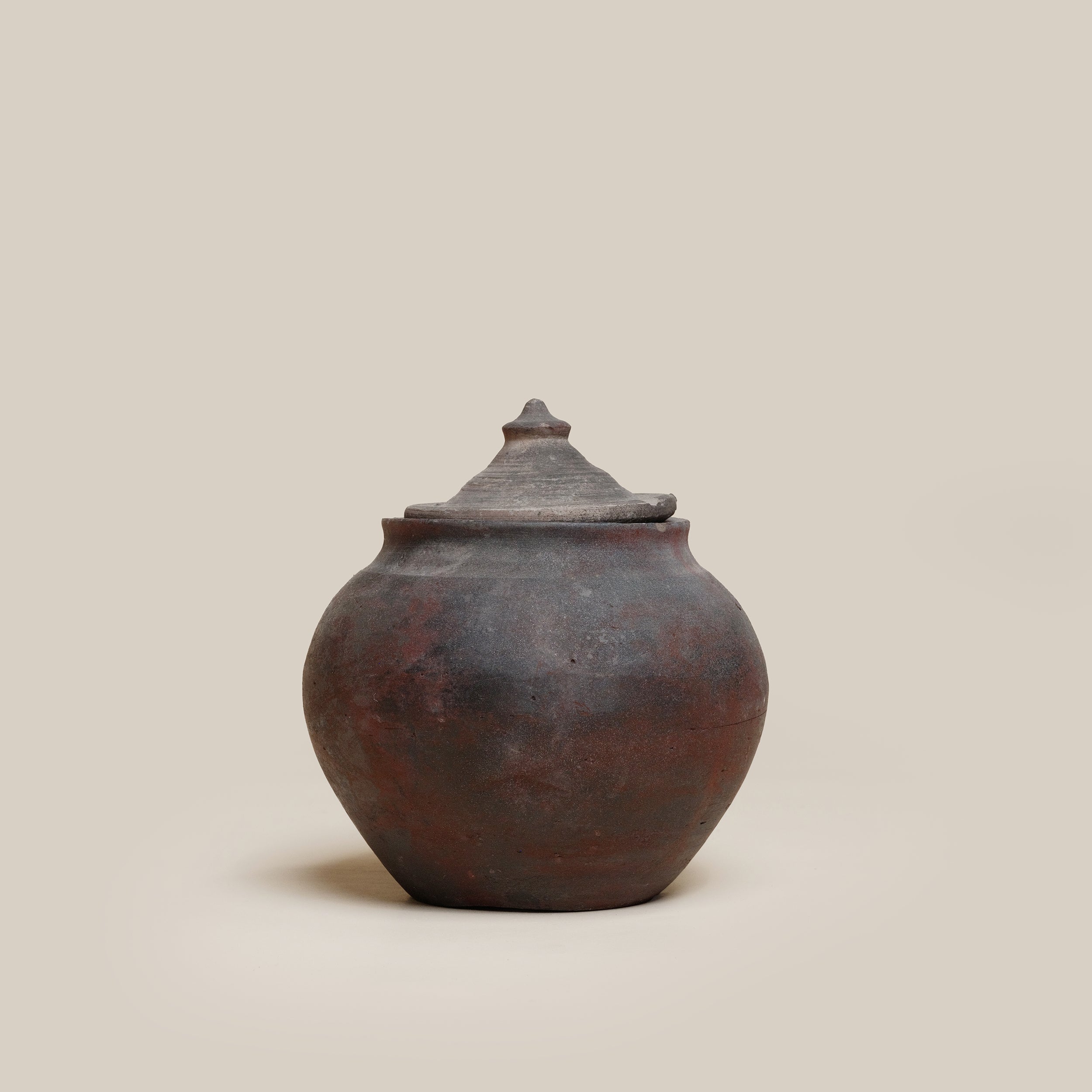 Lidded Village Jar