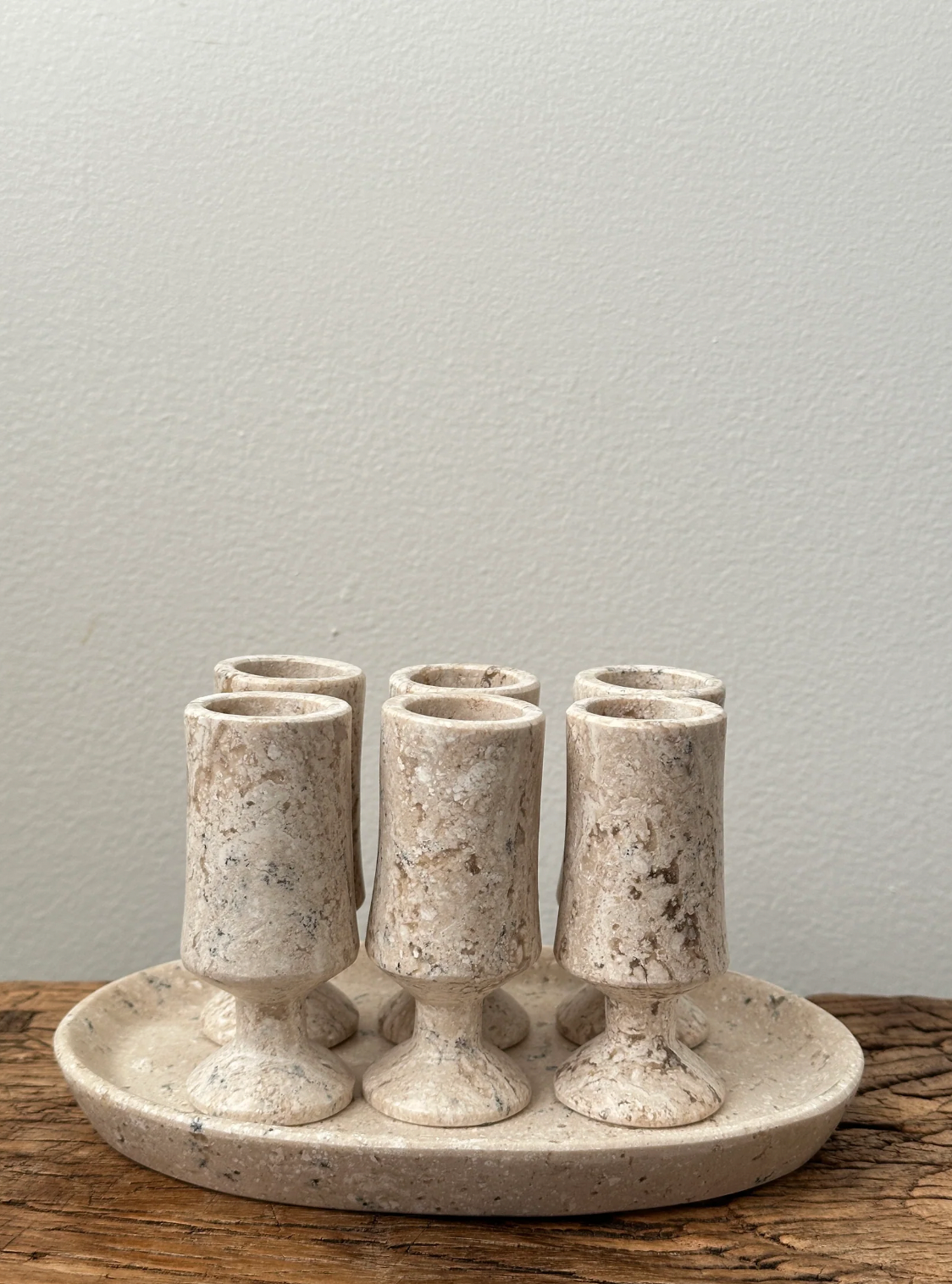 Fluted Travertine Tequileros