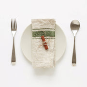 Green Stripe Vintage Linen Napkins Set of 2