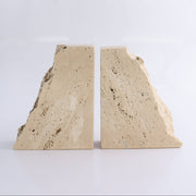 One Pair of Travertine Rough Bookends