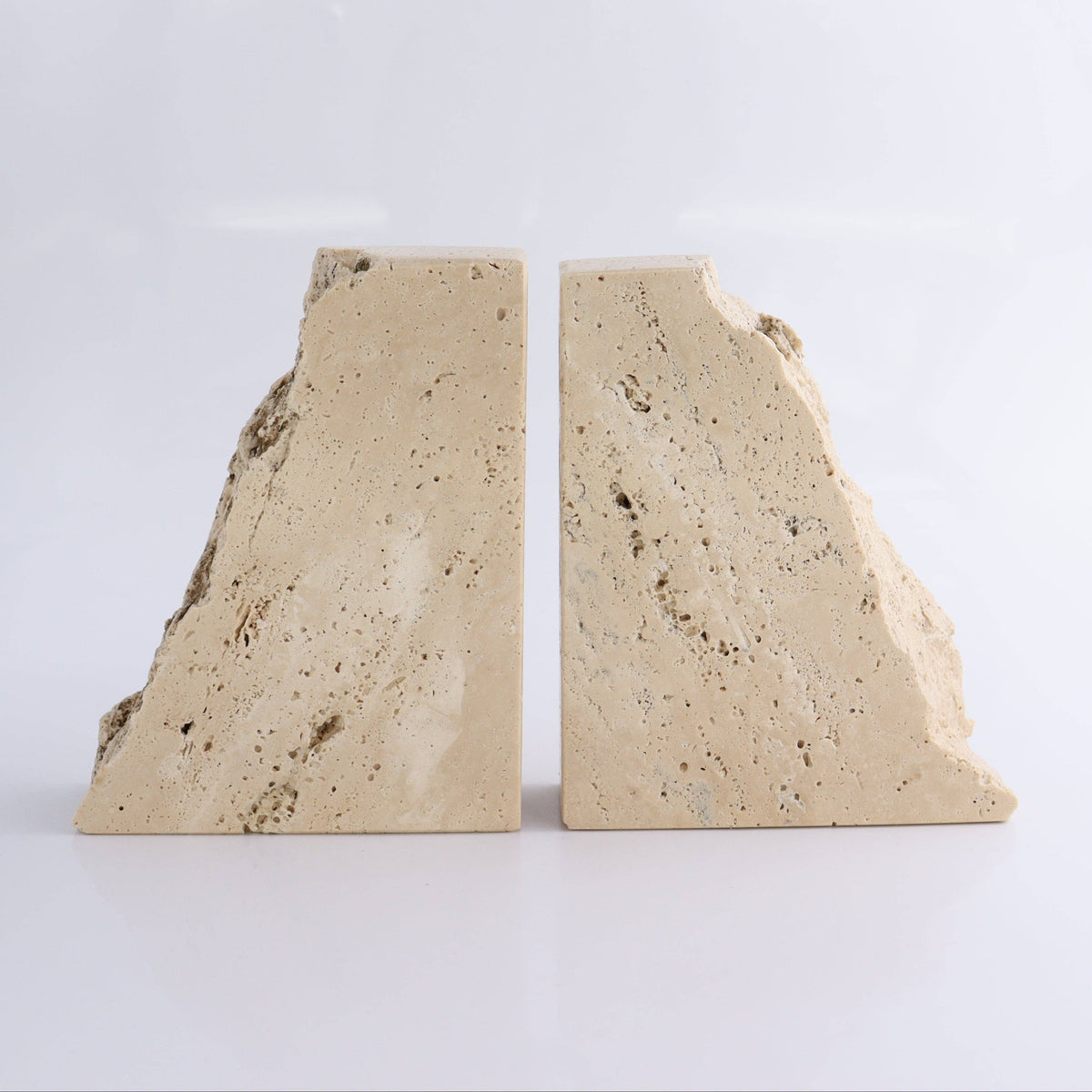 One Pair of Travertine Rough Bookends
