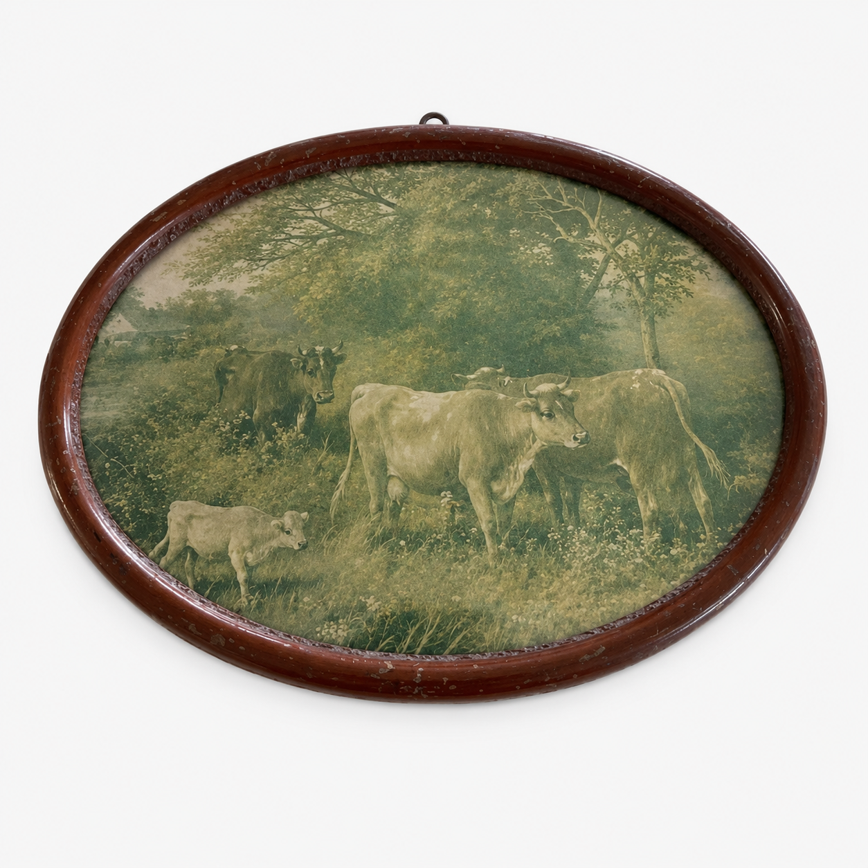 Oval Frame w/ Green Print
