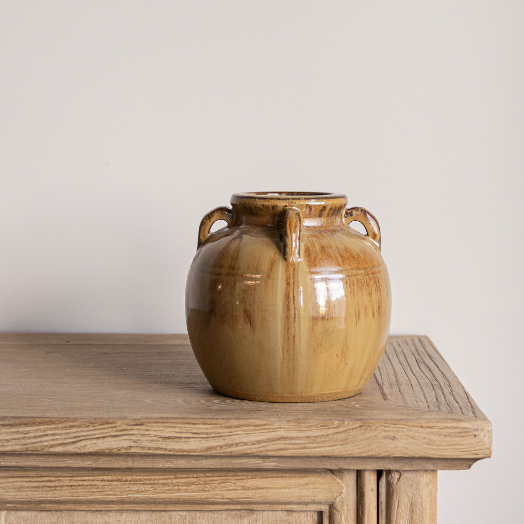 Chevalier Cream Glazed Vase With Handles